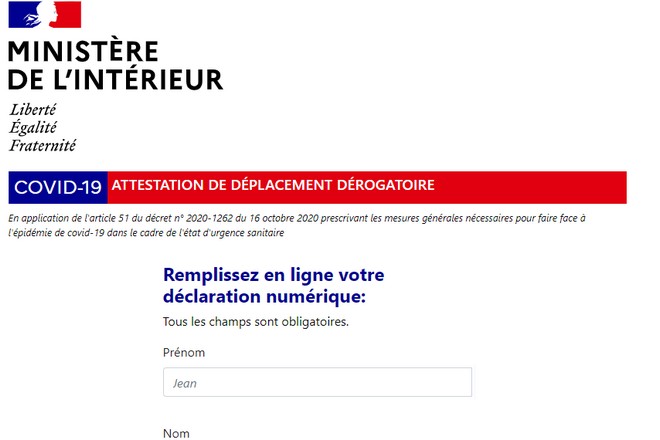 Attestation de déplacement lors du couvre-feu : numérique ou papier, le formulaire est disponible