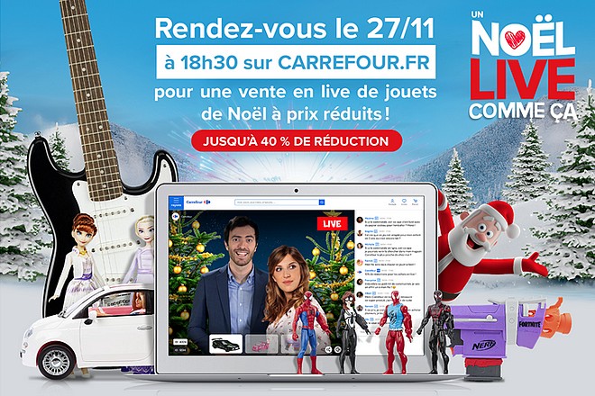 Carrefour anime 3 sessions de « live shopping » pour Noël